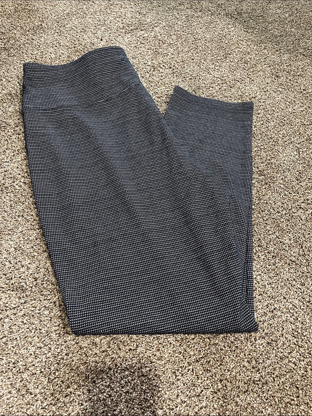 J. Jill Navy, black & white Wearever Micro-Check Straight Leg Pants.